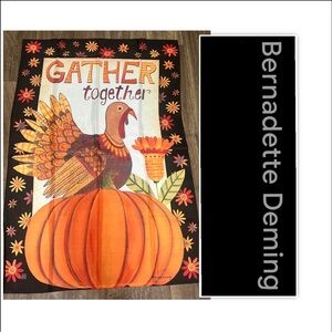 Bernadette Deming Thanksgiving “Gather Together” Banner Flag